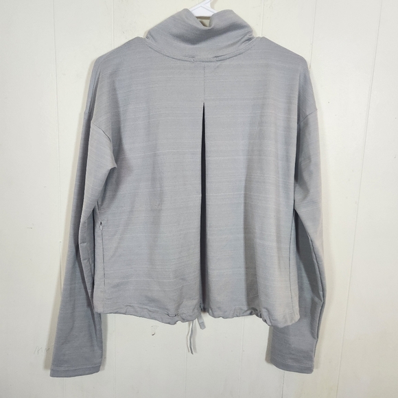 REI Co-Op Take Your time Pullover Size Small Gray Cowl Neck Tie Waist - Picture 6 of 15